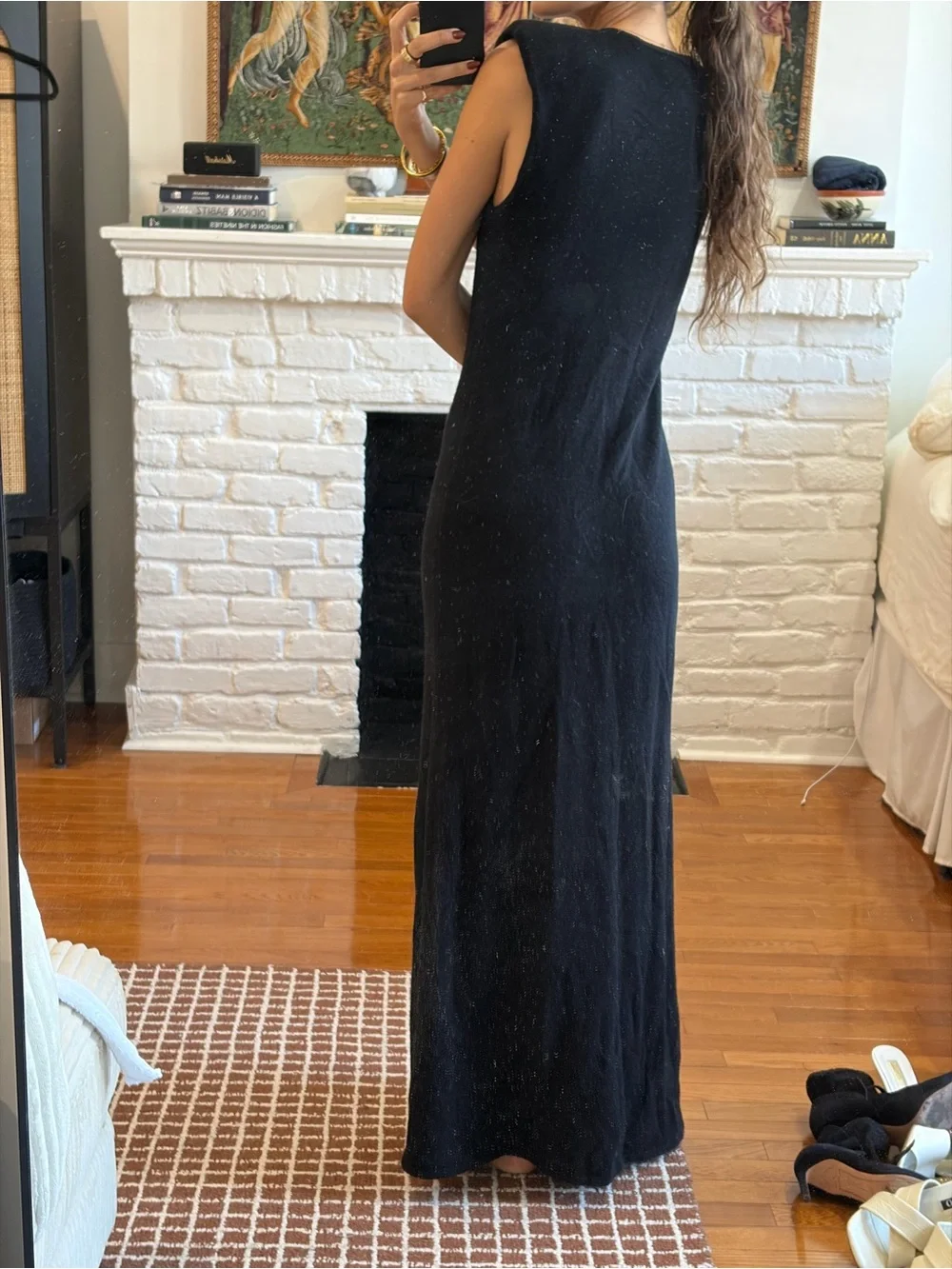 J.Crew black cashmere maxi dress